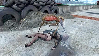 Fallout insect monster probes unsuspecting heroine