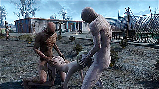 Fallout Big zombie threesome fuck at the plantation