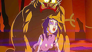 Demon monster tentacle fucks female ghostbuster in cartoon porn