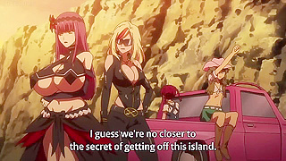 Hot lesbian babes turn in to big guns and battle busty anime sluts