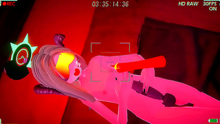 Blindfolded 3D Hentai Girl Masturbates With Gag Ball In Virtual Reality Fantasy