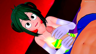 Tsuyu Asui Learns Quick Handjob Techniques in Tight Swimsuit for Froppy MHA