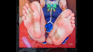 Cum Tribute To Aqua's Seductive Feet In Anime Hentai Action
