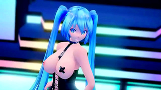 Hatsune Miku Takes Big Tits Action in 3D MMD Fantasy