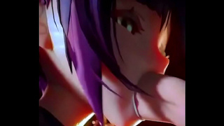 Genshin Impact Anime Babe With Big Ass Rides Dick For Creamy Finish