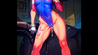 Sexy D.Va AI Dance With Ahegao Expressions In DarkerMakker123 Anime Style