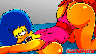 Hot MILF With Big Ass Gym Action in Anime Simpsons Style