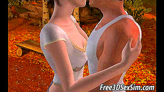 Outdoor 3D Brunette Gets Fingered & Licked Hardcore Anime Style