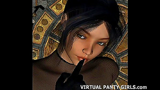 3D Virtual French Maid Teases With Lingerie & Big Tits Blowjob Fetish