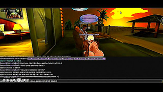 Sunset Beach Head – 3D Anime Couple Enjoy Steamy Game Session On IMVU