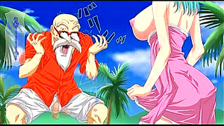 Sexy Bulma Rides Master Roshi for Ecchi Anime Thrills