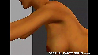Virtual Anime Babe Dances in Lingerie Before Hardcore Blowjob Session