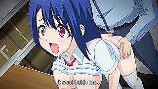 Peeping Girl 2 - Busty anime schoolgirl gets fucked by security guard while friend watches