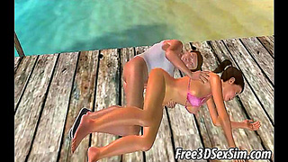 Hot 3D Brunette Babe Gets Fucked Hardcore On The Beach