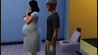 Kara Dominates in Hospital Bathroom – Black BBW Anal Sex Anime Scene