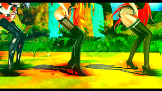 Hot Anime Girls Dance Seductively Before Outdoor Sex MMD