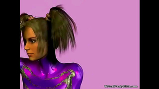 Tight Virtual Pussy Babe Teases in 3D Anime Panties