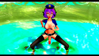 Two Futanari Dancers Seduce With Tails in Erotic Anime Dance Scene