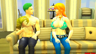 Nami Gets Wildly Fucked by Zoro in One Piece HentaiAdventure Anal Cuckold Fantasy