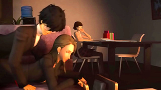 Rough Anime Sex – Sae Nijima Gets Wildly Fucked On The Couch
