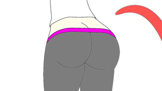 Horny Anime Chick possessed by Gross Worm Creature in Yoga Pants Volo Introsus Scene
