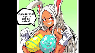 Latina Anime Girl Seduces With Tits And Easter Egg Fun