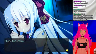 Lewd VTuber Neko Fucks Her Way Through 'My GF is the President!' Anime Game Livestream