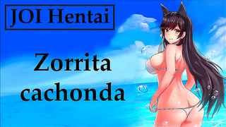 Horny Anime Babe Gives JOI Blowjob Instructions in Spanish Bikini Scene