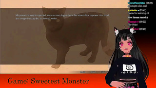 Petite VTuber LewdNeko Plays Sweet Monster Game With Anime Sex Scenes