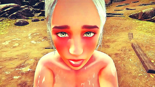 Big-Dicked Hero Fucks Daenerys from Game of Thrones for Peace in Anime Hardcore Action