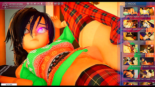 Cute Anime Roommate Poses Seductively in Santa Dress for Xmas Hentai Fun