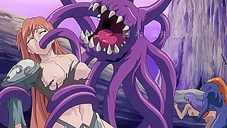 Sexy hentai valkyries get fucked by the big dicks of demon monsters