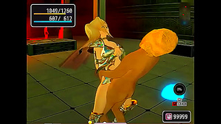Pretty blonde Girl 18+ having sex with men and goblin in Pricia defense 3d hentai game video