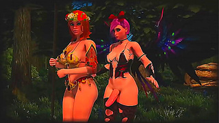 Hot Shemale Fairy Fucks Amazon in the Forest - 3D Animated Cartoon Futanari Sex