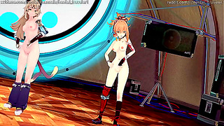 Genshin Impact: [MMD] Kesha - TIMBER (Layla'Kirara'Mona'Fischl'Yoimiya'Hu Tao'Xinyan)