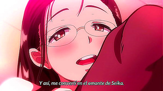 CUTE HENTAI WHORE WITH GLASSES FUCKS THE TEACHER AT