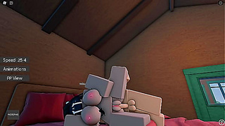 Fucking my wife in a cabin in Roblox