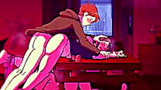 Big-Tits Anime Girls Suck Big-Cock Together for Facial Cumshots & Threesome Orgy Fun