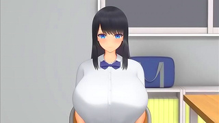Big-Breasted Student Gets Animated Paizuri Then Doggy Style Missionary Hardcore Orgasm