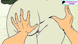 Wonder Woman Sucks Him Deep for Titjob Blowjob Orgasm